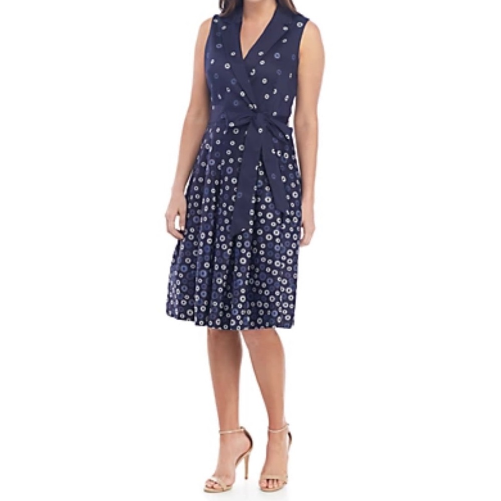 Women’s Navy Blue Anne Klein Floral Print Dress
